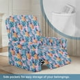 thumbnail image 2 of SCRAWLGOD Pineapple Monstera Blue Pink Recliner Chair Covers Lazyboy Recliner Cover 4 Piece Stretch Recliner Slipcovers Sofa Covers Washable Furniture Protector with Elastic Bottom for Dog, 2 of 7