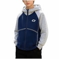 thumbnail image 2 of HAOTAGS Boys Zip Up Hoodie (2-12) Hooded Jacket with Pockets Cotton Sweatshirt Navy Size 3T, 2 of 7