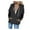 Black, variant on Women's Lightweight Hooded Jacket Casual Soft Outerwear with Zippered Pockets for Spring Autumn Seasons