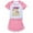 Pink, variant on sususu Girls Outfits 2 piece Graduation Season Printed Short Sleeve Top and Pants Outfit Set for Toddlers and Kids,Yellow,5-6 Years