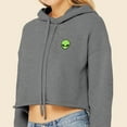 thumbnail image 5 of Dalix Alien Embroidered Fleece Cropped Hoodie Cold Fall Winter Women in Deep Heather S Small, 5 of 5