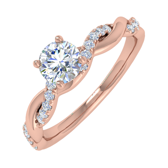 0.45 Carat Prong Set Solitaire Diamond Engagement Ring Band in 14K Rose Gold (Ring Size 7.25)