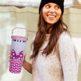 thumbnail image 6 of 30 oz Pink Tumbler with Flip Straw and Handle - 30 oz Tumbler with Spill-Proof Lid and Top Handle, 6 of 6
