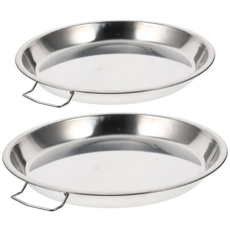 

Yongwei food storage plate 2Pcs Home Snacks Dish Tray Stainless Steel Fruit Storage Plate Multi-function Food Tray for Restaurant