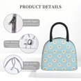 thumbnail image 4 of Honeii Daisies Flowers Print Insulated Lunch Bag Women Reusable Lunch Box with Pocket for Work Picnic Travel -One Size, 4 of 6