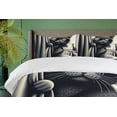 thumbnail image 3 of Ambesonne Cat Duvet Cover Set, Cool Detective Kitty Monochrome, King, Dark Grey Pale Sepia, 3 of 6