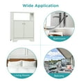 thumbnail image 6 of Clearance! Bathroom Floor Cabinet, Double Door Storage Organizer with Shelves for Home Office Furniture, White, 6 of 9
