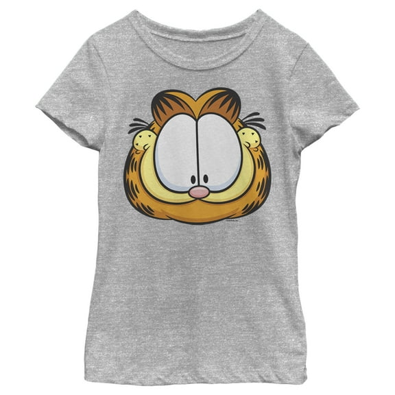 Girl's Garfield Character Big Face Graphic T-Shirt