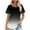 Black, variant on Ahuyic Women's Loose Plus Size Short-Sleeved Top,Summer Casual Daily Clothes For Women,New Fashion Women's Summer Round-Neck Short-Sleeved Sexy Blouses