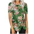 thumbnail image 2 of Fiudx Tops para Mujer Blusa Casual de Manga Corta con Estampado de Botones y Cuello Redondo para Mujer, 2 of 5