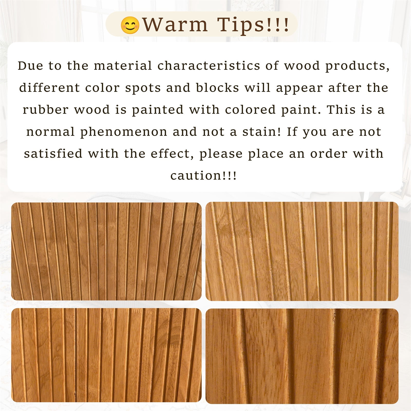 Hommoo Modern Wood 3 Drawers Fluted Nightstand, Side Table Bedside End Table for Bedroom, Living Room, Closet, Natural