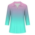 thumbnail image 5 of mfyjkho Tops Para Salir, Camiseta De Mujer Con Cuello En V, Solapa Y Manga 3/4 A Juego Tops Para Salir Xl, 5 of 5