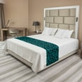 thumbnail image 1 of Turquoise Blue Bed Runner, Waterfowl Bird Silhouettes on Abstract Swirling Wave Lines, Decorative Accent Bedding Scarf for Hotels Homes and Guestrooms, Queen, Petrol Blue Turquoise, by Ambesonne, 1 of 2