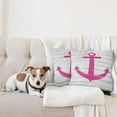thumbnail image 4 of Ambesonne Nautical Throw Pillow Cover 2 Pack, Rustic Wooden Planks, 18", Pink and Off White, 4 of 7