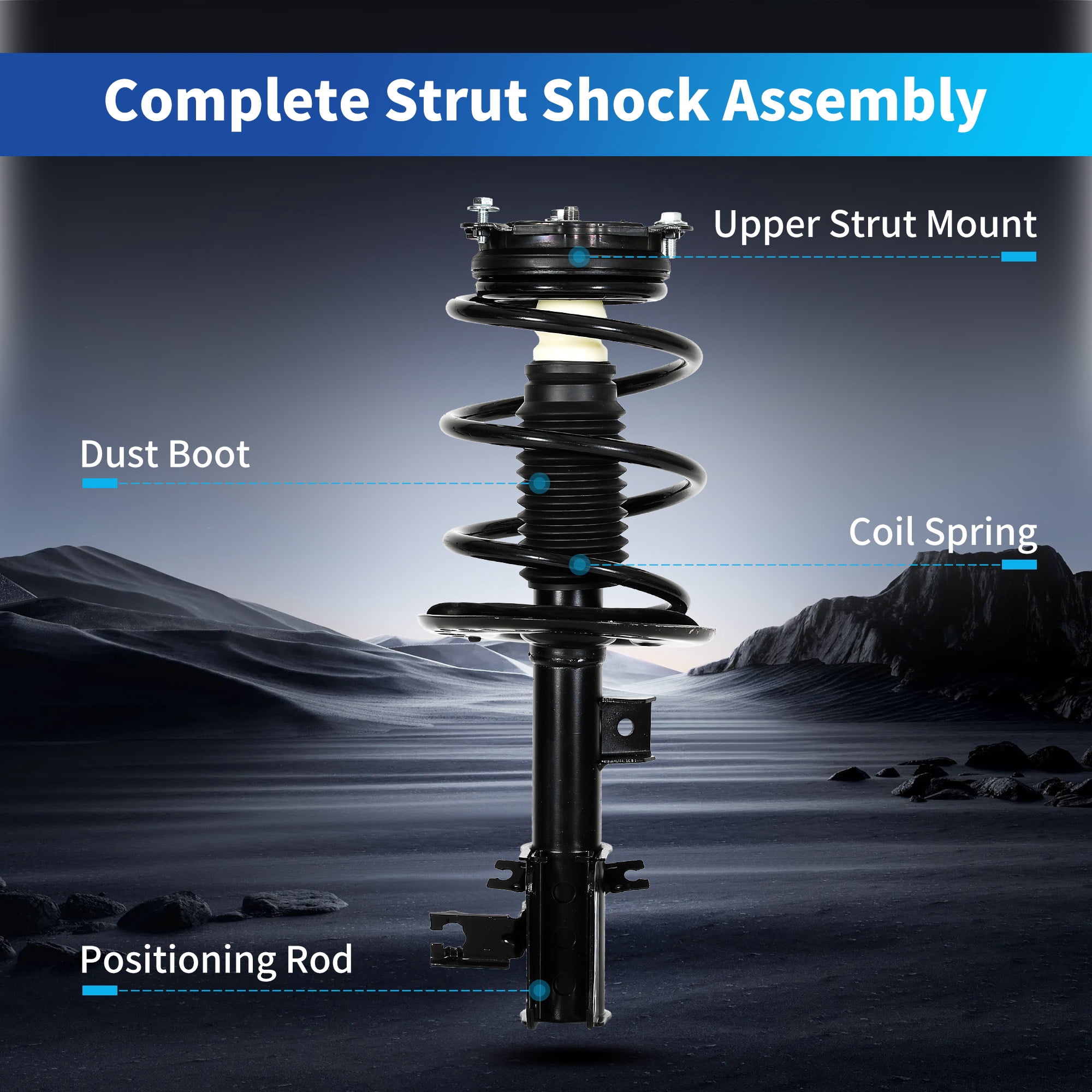 LEDKINGDOMUS Front Complete Strut & Coil Spring Assembly for 2005-2010 Ford Mustang – Quick Strut Replacement 172138, Direct Bolt-On Fit