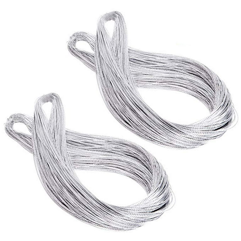 2 Rolls Metallic Cord String Non Stretch Thread for Jewelry Craft