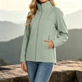 thumbnail image 3 of Kizanda Women Full Zip Outdoor Jacket with Zipper Pockets Stand Collar No Hood Outdoor Hiking Long Sleeve Blouse Fall Winter Mock Neck Casual Outerwear Top XXL, 3 of 9