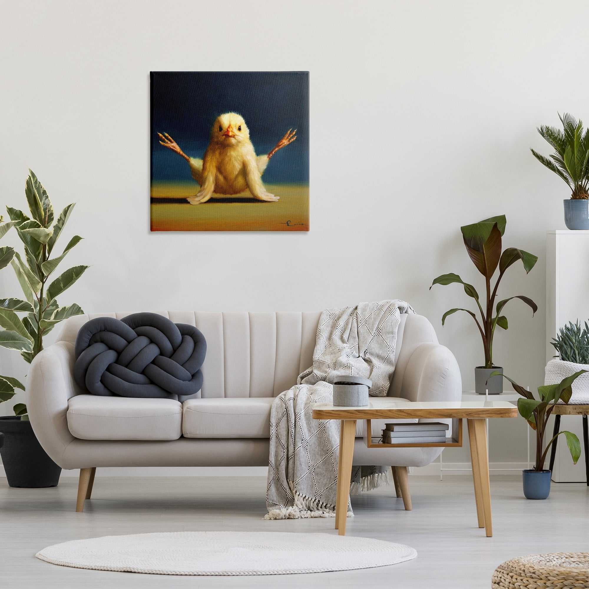 Stupell Industries Yoga Chicks Firefly Pose Funny Farm Animal Painting,30 x 30,Design by Lucia Heffernan