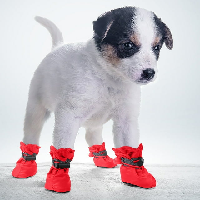 Pet Shoes Protective Footwear for Small Dogs and Cats Indoor Outdoor Use 4PCS