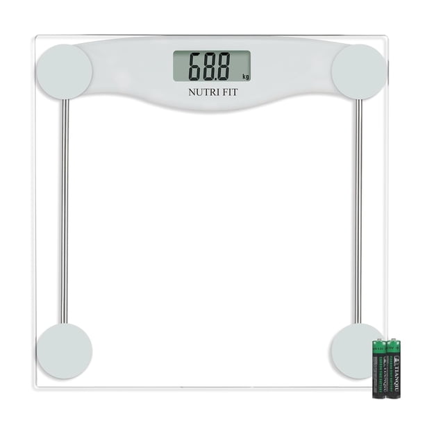 Báscula digital de baño para pérdida de peso corporal, pesaje de precisión, alta precisión, capacidad de 330 libras, tecnología Step-on con pilas AAA, regalos de cumpleaños, blanco brillante