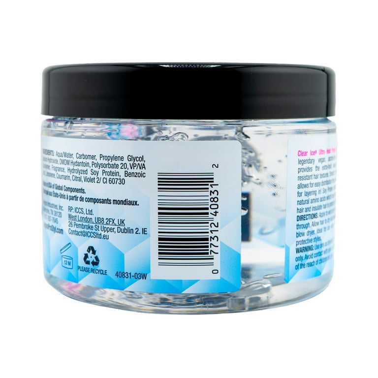 Ampro Clear Ice® Ultra Hold Protein Unisex Styling Gel, Coily Hair