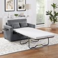 thumbnail image 3 of 47.2" Twin Size Sofa Bed with a Foldable Mattress and Charging Station, Sleeper Sofa Loveseat Sofa with Foldable Side Table and Side Storage Pocket for Living Room, Apartment, Bedroom, Gray, 3 of 9