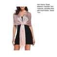 thumbnail image 6 of Yesbay Women Sparkling Shawl Metallic Wire Bridesmaid Scarves Wraps with Scarf Button, 6 of 8