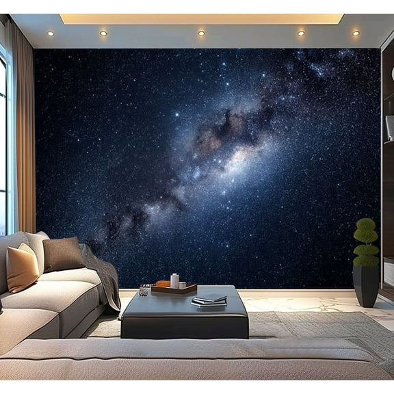 Peel and Stick Wallpaper Amazing spike glowing lucky star Milky Way Galaxy Modern Art Wall Mural Decor Self Adhesive and Removable 100in x 144in