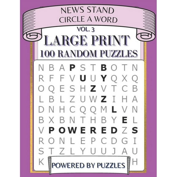 News Stand Circle a Word Vol.3: Large Print 100 Random Puzzles, (Paperback)