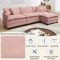 thumbnail image 4 of SZLIZCCC Modular Sectional Sofa with Movable Ottoman, L/U Shaped Chenille Fabric Couch with High - End Material,Flexible Combination for Living Room, Office, Apartment Pink3+1, 4 of 8