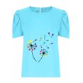 thumbnail image 5 of IROINNID Women's Summer Sexy Printed Casual Ruffle Short Sleeve Summer Tops, 5 of 7