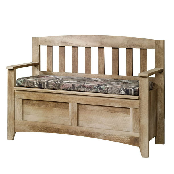 Sauder Furniture 416699 East Canyon Mossy Oak Infinity Storage Bench w ...