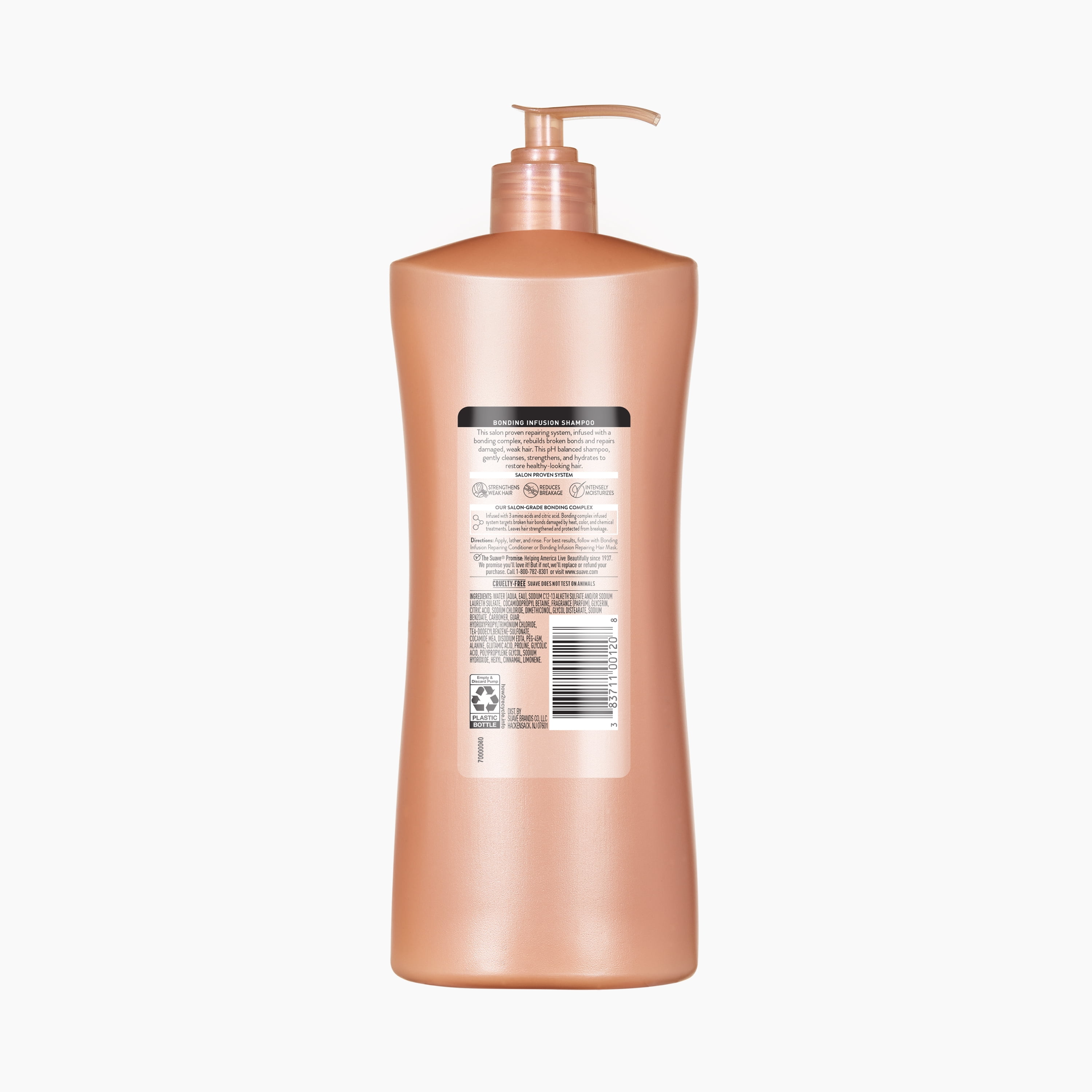 Suave Bonding Infusion Repairing Shampoo for Damaged Hair, Color and Chemical Damage, 28 fl oz