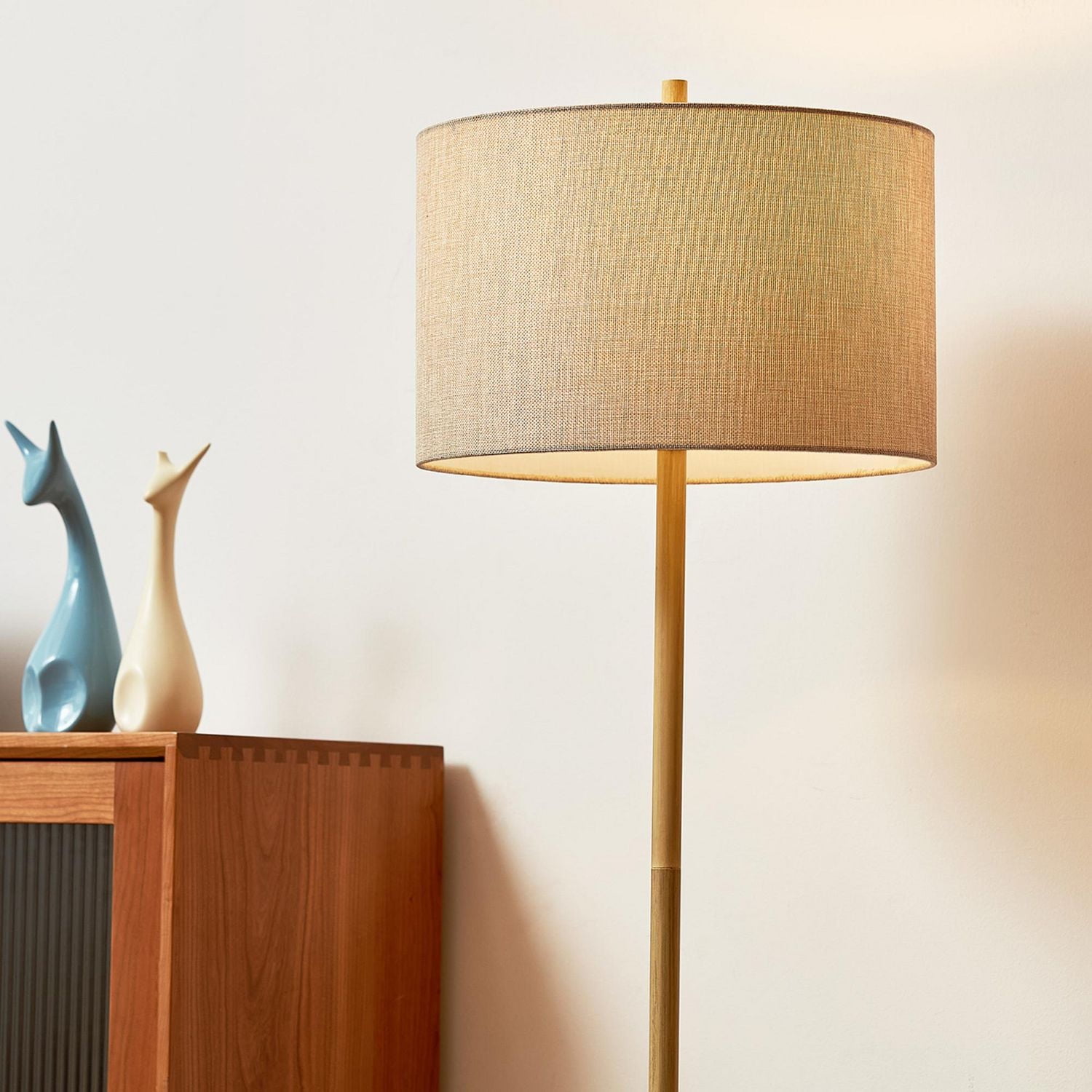 Cove 62" Light Faux Wood Floor Lamp with Jute Shade