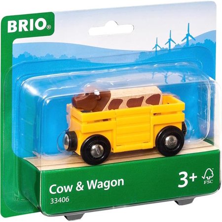 メール便OK 木のおもちゃ ブリオ BRIO 木製レール 牛とワゴン 3歳 おもちゃ 知育玩具 入園 入学