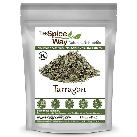 The Spice Way Tarragon Leaves – French Cuisine – All Natural – Resealable Pouch - 1.5 Oz.