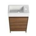 thumbnail image 6 of GZXS 18" Small Bathroom Vanity with Sink Combo, Freestanding Vanity, Modern Bathroom Sink Cabinet with Single Door & Invisible Handle Set for Small Space, Brown Ebony, 6 of 9