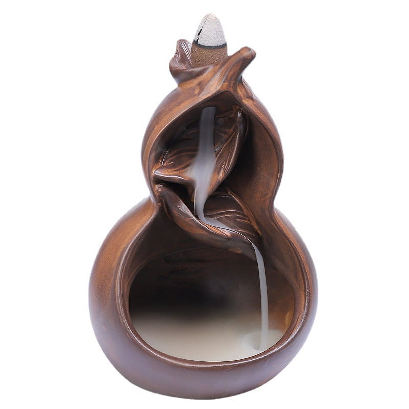 Incense Holder Incense Sticks Backflow Incense Burner Creative Home Decoration Ceramic Crafts Gourd Shape Incense Burner Waterfall Incense Burner Stand(B)