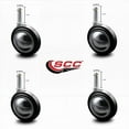 thumbnail image 2 of 3 Inch Swivel Metal with Soft Rubber Tread Ball Caster Wheels for Furniture - Bright Chrome Finish Stem Casters with 7/16 Inch by 1-7/16 Inch Grip Ring Stem - Set of 4 - Service Caster Brand, 2 of 4