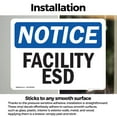 thumbnail image 3 of (2 Pack) Facility ESD OSHA Notice Sign 7 Inch X 5 Inch Vinyl Label Decal Sticker Weather Resistant, UV Protected for Workplace, Business, and Construction Site, Made in the USA, 3 of 7