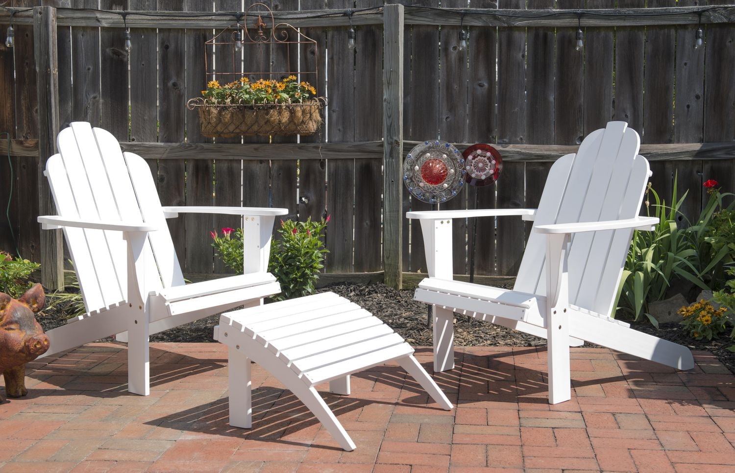 White Adirondack Outdoor Ottoman