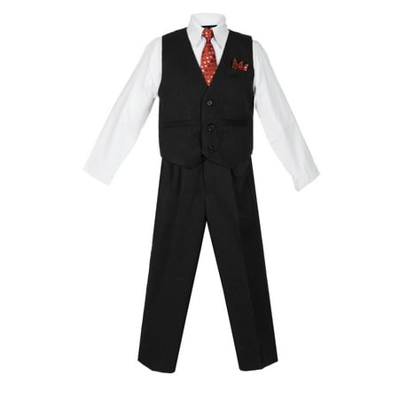 

Avery Hill Boys 4 Piece Pinstripe Vest Set (Toddler Little Boys Big Boys)