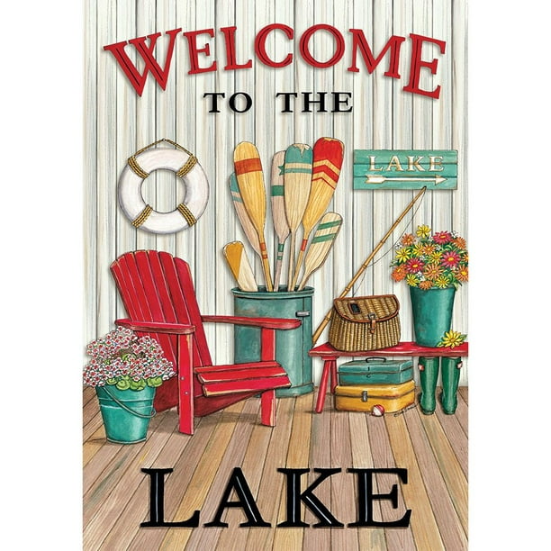 Custom Decor Garden Flag - Welcome to the Lake - Walmart.com - Walmart.com