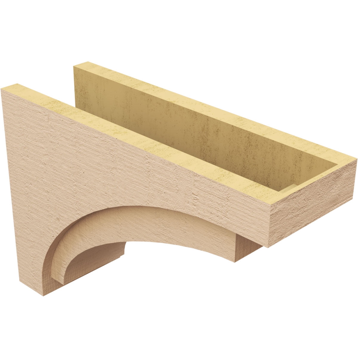9"W x 27"D x 18"H Classic Rivera Rough Cedar Woodgrain TimberThane Corbel, Primed Tan