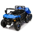 thumbnail image 5 of iRerts 24V Electric Ride on Dump Truck, 4WD Powered Ride on Car with Remote Control, 6 Wheel Suspension, Electric Dump Bed, Bluetooth Music, LED Light, Toddlers Ride on Toys for Kids Aged 3-5, Blue, 5 of 9