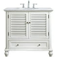 thumbnail image 4 of Elegant Decor Rhodes 36" Single Marble Top Bathroom Vanity in Antique White, 4 of 16