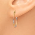 thumbnail image 3 of Real 14kt With White and Rose Rhodium Diamond Cut Hoop Earrings; for Adults and Teens; for Women and Men, 3 of 4