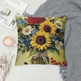 thumbnail image 2 of Classical Sunflower with Print Cushion Cover Pillowslip Square Home Decorative Throw Pillow Case, 2 of 5