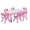 pink, variant on Kids Table & 6 Chairs Set, Height Adjustable Toddler Table and Chairs Set for Ages 2+, Graffiti Desktop, Non-Slip Legs, Children Activity Table for Daycare Classroom Home