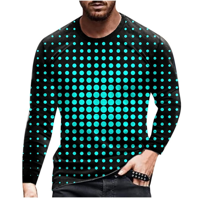 RKSTN Mens Shirts Manches Courtes Manches Longues Impression Col Rond T-Shirt Blouse Hawaiian Shirts for Men